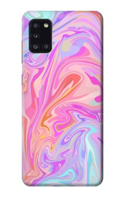 W3444 Art numérique liquide coloré Etui Coque Housse et Flip Housse Cuir pour Samsung Galaxy A31