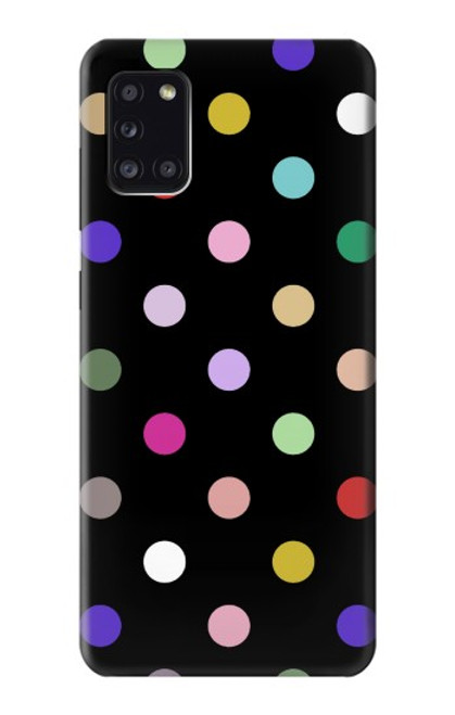 W3532 Coloré à pois Etui Coque Housse et Flip Housse Cuir pour Samsung Galaxy A31