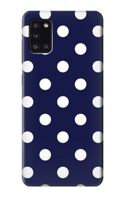 W3533 Bleu à pois Etui Coque Housse et Flip Housse Cuir pour Samsung Galaxy A31