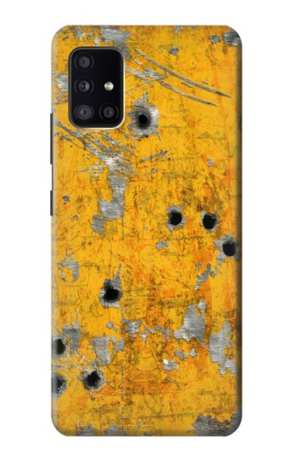 W3528 Bullet Rouille Jaune Métal Etui Coque Housse et Flip Housse Cuir pour Samsung Galaxy A41