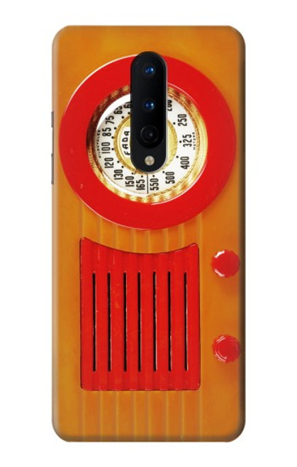 W2780 Radio bakélite orange millésimé Etui Coque Housse et Flip Housse Cuir pour OnePlus 8