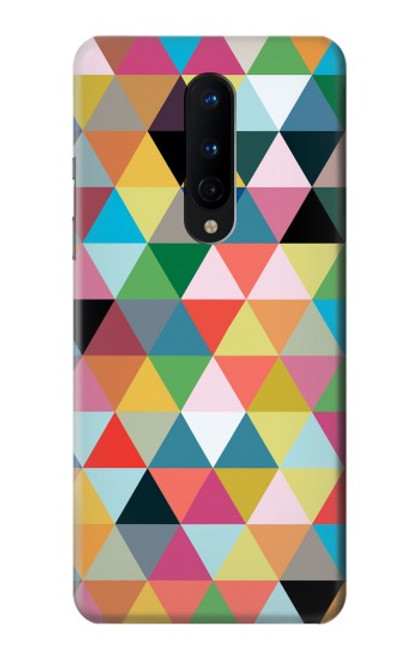 W3049 Triangles Couleurs vibrantes Etui Coque Housse et Flip Housse Cuir pour OnePlus 8