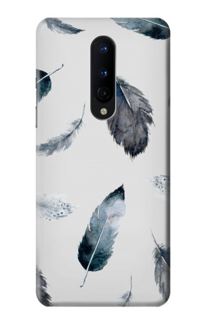 W3085 Motif de peinture Plume Etui Coque Housse et Flip Housse Cuir pour OnePlus 8