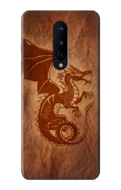 W3086 Rouge dragon Tatouage Etui Coque Housse et Flip Housse Cuir pour OnePlus 8