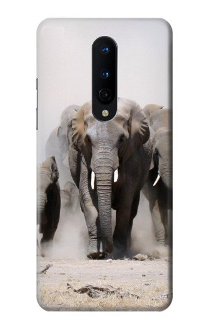 W3142 éléphant d'Afrique Etui Coque Housse et Flip Housse Cuir pour OnePlus 8