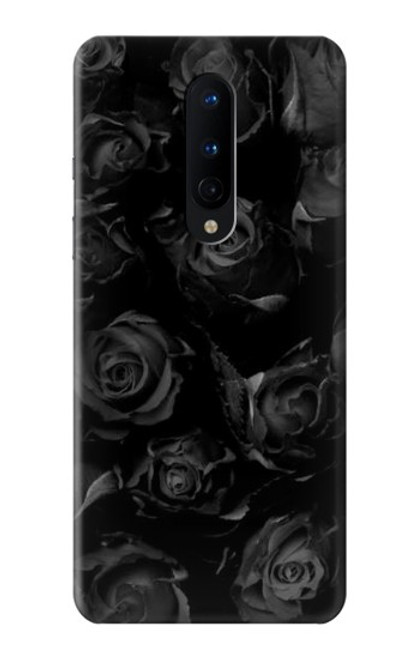 W3153 Noir Roses Etui Coque Housse et Flip Housse Cuir pour OnePlus 8