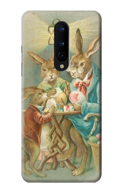 W3164 Famille Lapin de Pâques Etui Coque Housse et Flip Housse Cuir pour OnePlus 8