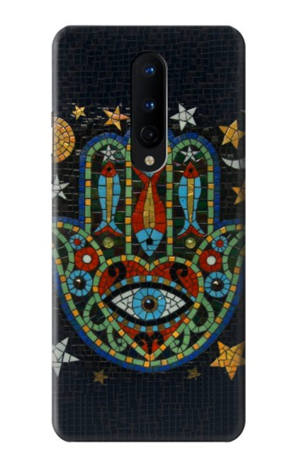 W3175 Hamsa Mosaïques main Etui Coque Housse et Flip Housse Cuir pour OnePlus 8