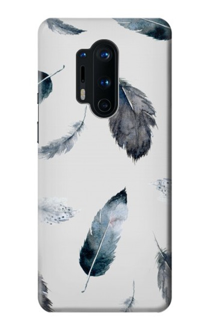 W3085 Motif de peinture Plume Etui Coque Housse et Flip Housse Cuir pour OnePlus 8 Pro