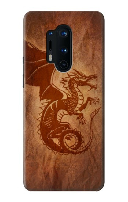 W3086 Rouge dragon Tatouage Etui Coque Housse et Flip Housse Cuir pour OnePlus 8 Pro