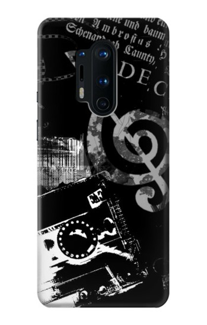 W3197 Musique Cassette note Etui Coque Housse et Flip Housse Cuir pour OnePlus 8 Pro