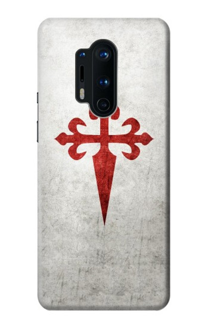 W3200 Ordre de Santiago Croix de Saint-Jacques Etui Coque Housse et Flip Housse Cuir pour OnePlus 8 Pro