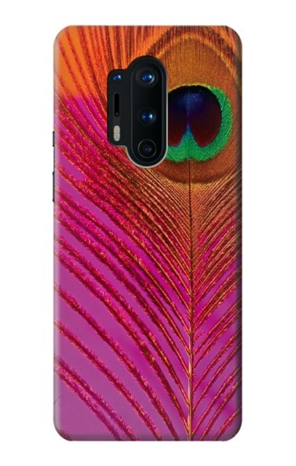 W3201 Rose Paon Plume Etui Coque Housse et Flip Housse Cuir pour OnePlus 8 Pro