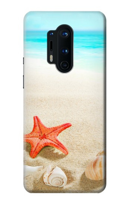 W3212 Coquilles de mer Étoile de mer Plage Etui Coque Housse et Flip Housse Cuir pour OnePlus 8 Pro