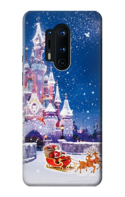 W3282 Château de Santa Noël Etui Coque Housse et Flip Housse Cuir pour OnePlus 8 Pro