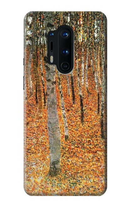 W3380 Gustav Klimt Bouleau Forêt Etui Coque Housse et Flip Housse Cuir pour OnePlus 8 Pro