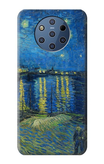 W3336 Van Gogh Nuit étoilée sur le Rhône Etui Coque Housse et Flip Housse Cuir pour Nokia 9 PureView