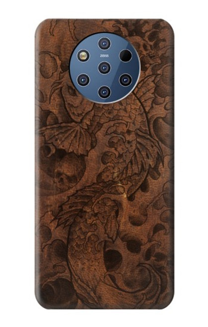 W3405 Graphique poisson Tatouage cuir Imprimer Etui Coque Housse et Flip Housse Cuir pour Nokia 9 PureView