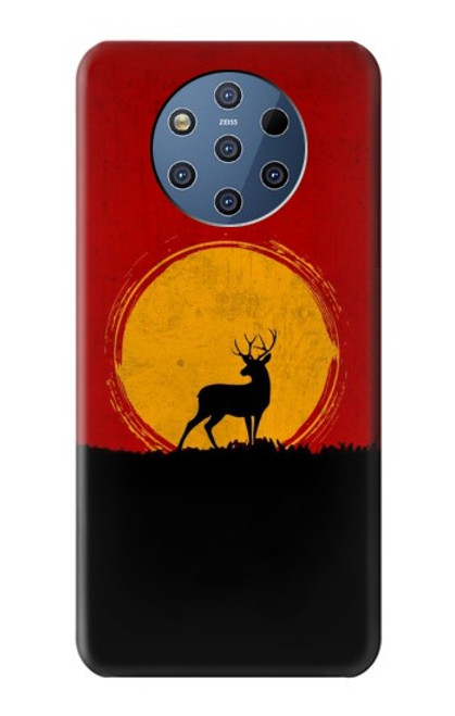 W3513 Coucher de soleil de Deer Etui Coque Housse et Flip Housse Cuir pour Nokia 9 PureView