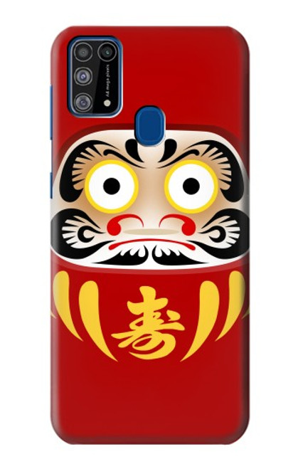 W3045 Japon Bonne chance Daruma Poupée Etui Coque Housse et Flip Housse Cuir pour Samsung Galaxy M31