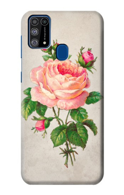 W3079 Rose Rose millésimé Etui Coque Housse et Flip Housse Cuir pour Samsung Galaxy M31