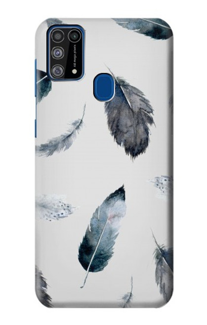 W3085 Motif de peinture Plume Etui Coque Housse et Flip Housse Cuir pour Samsung Galaxy M31