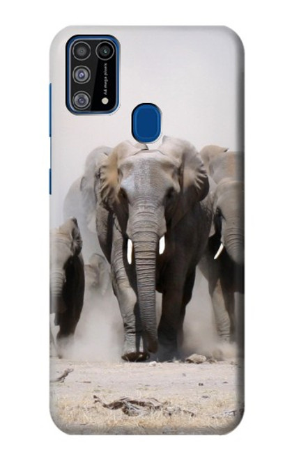 W3142 éléphant d'Afrique Etui Coque Housse et Flip Housse Cuir pour Samsung Galaxy M31