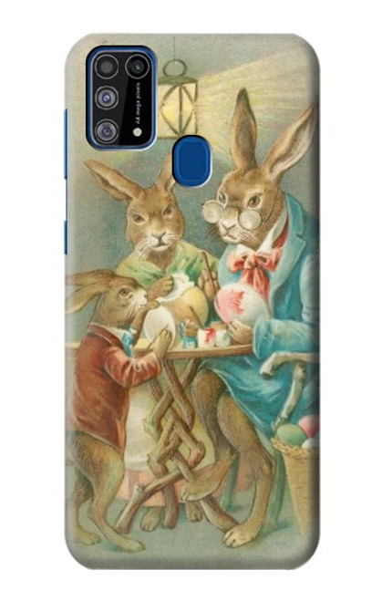 W3164 Famille Lapin de Pâques Etui Coque Housse et Flip Housse Cuir pour Samsung Galaxy M31