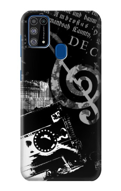 W3197 Musique Cassette note Etui Coque Housse et Flip Housse Cuir pour Samsung Galaxy M31