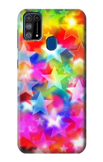 W3292 Coloré Disco étoile Etui Coque Housse et Flip Housse Cuir pour Samsung Galaxy M31