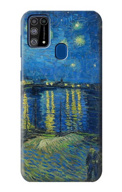 W3336 Van Gogh Nuit étoilée sur le Rhône Etui Coque Housse et Flip Housse Cuir pour Samsung Galaxy M31