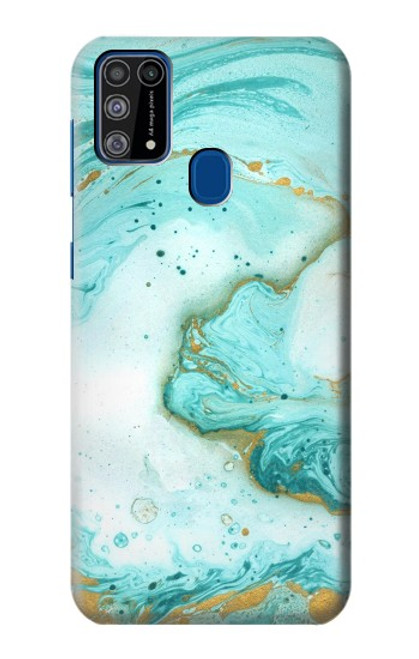 W3399 Vert Marbre Imprimer Graphique Etui Coque Housse et Flip Housse Cuir pour Samsung Galaxy M31