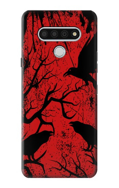 W3325 Corbeau Noir Sang Arbre Etui Coque Housse et Flip Housse Cuir pour LG Stylo 6