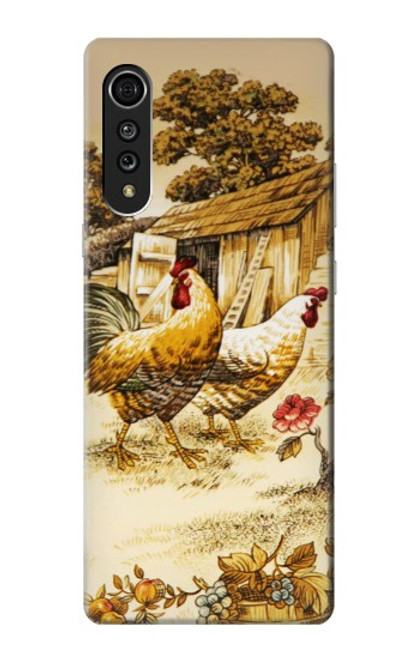 W2181 Français Pays Poulet Etui Coque Housse et Flip Housse Cuir pour LG Velvet