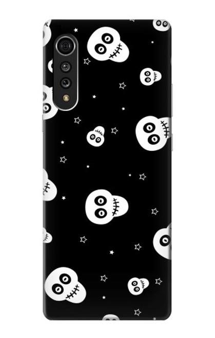 W3261 Sourire Crâne Motif Halloween Etui Coque Housse et Flip Housse Cuir pour LG Velvet