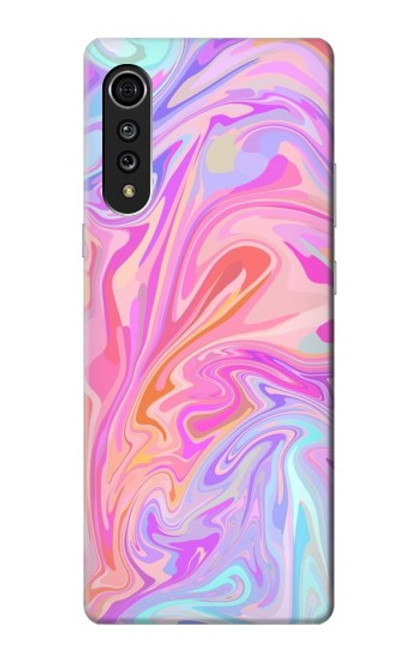 W3444 Art numérique liquide coloré Etui Coque Housse et Flip Housse Cuir pour LG Velvet