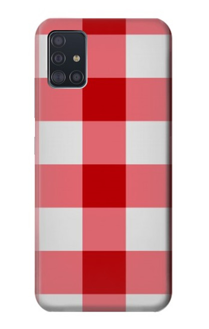 W3535 Rouge vichy Etui Coque Housse et Flip Housse Cuir pour Samsung Galaxy A51 5G [pour A51 5G. PAS pour A51]