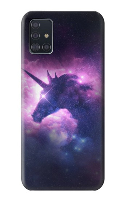 W3538 Licorne Galaxie Etui Coque Housse et Flip Housse Cuir pour Samsung Galaxy A51 5G [pour A51 5G. PAS pour A51]