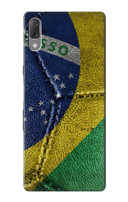 W3297 Brésil Drapeau graphique Football Millésime Etui Coque Housse et Flip Housse Cuir pour Sony Xperia L3