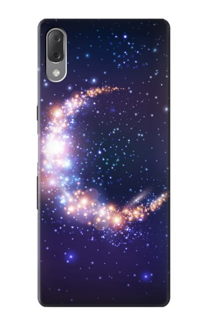 W3324 Croissant de lune Galaxie Etui Coque Housse et Flip Housse Cuir pour Sony Xperia L3