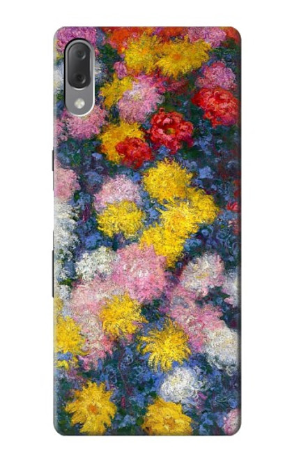 W3342 Claude Monet Chrysanthèmes Etui Coque Housse et Flip Housse Cuir pour Sony Xperia L3