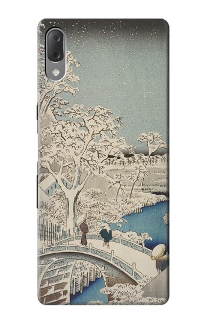 W3350 Utagawa Hiroshige Tambour Pont Yuhi Hill à Meguro Etui Coque Housse et Flip Housse Cuir pour Sony Xperia L3