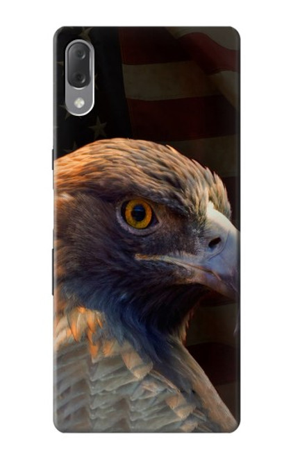 W3376 Aigle Drapeau américain Etui Coque Housse et Flip Housse Cuir pour Sony Xperia L3