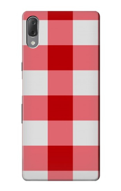 W3535 Rouge vichy Etui Coque Housse et Flip Housse Cuir pour Sony Xperia L3