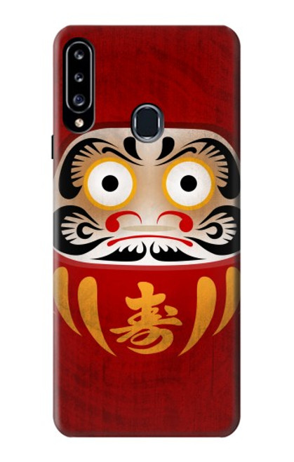 W3023 Japon Bonne chance Daruma Poupée Etui Coque Housse et Flip Housse Cuir pour Samsung Galaxy A20s