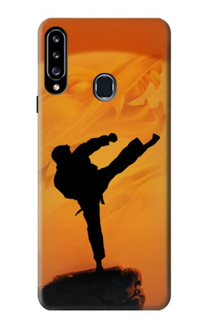 W3024 Kung Fu Karate Combattant Etui Coque Housse et Flip Housse Cuir pour Samsung Galaxy A20s