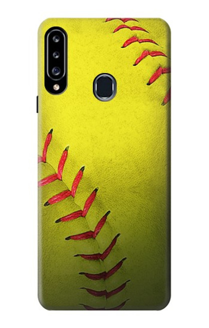 W3031 Softball balle jaune Etui Coque Housse et Flip Housse Cuir pour Samsung Galaxy A20s