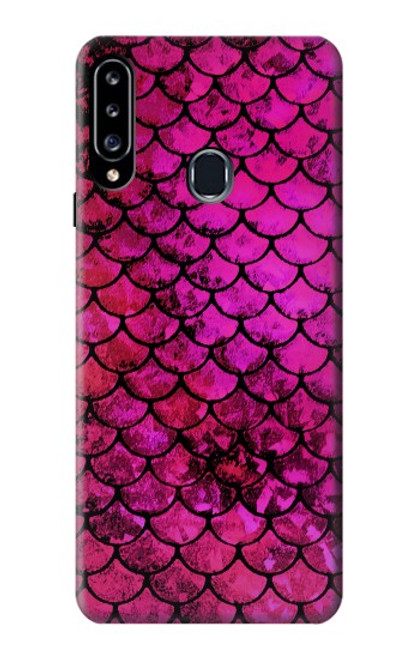 W3051 Rose Sirène écailles de poisson Etui Coque Housse et Flip Housse Cuir pour Samsung Galaxy A20s