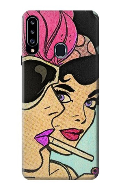 W3171 Filles Pop Art Etui Coque Housse et Flip Housse Cuir pour Samsung Galaxy A20s