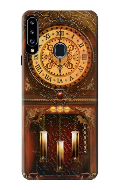 W3174 Horloge Grand-père Etui Coque Housse et Flip Housse Cuir pour Samsung Galaxy A20s